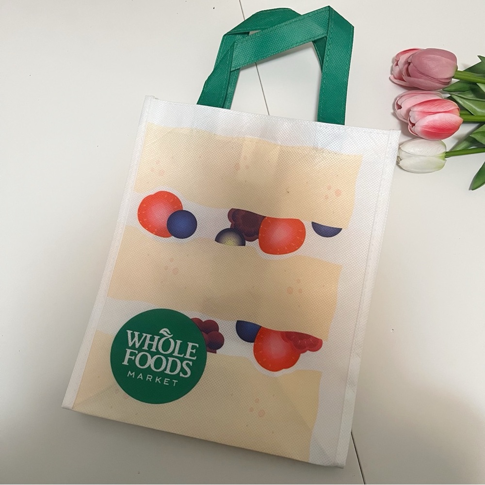 Chantilly Berry Cake Print Reusable Mini Tote Bag